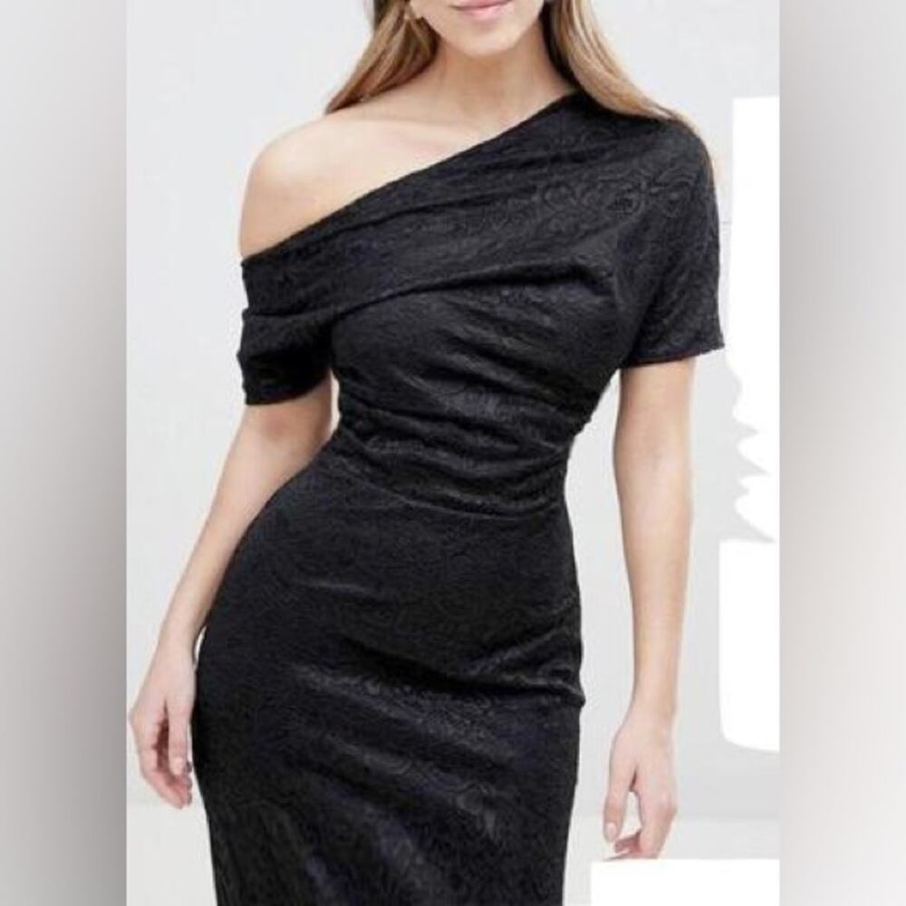 ASOS Off The One Shoulder Lace Midi Dress 6